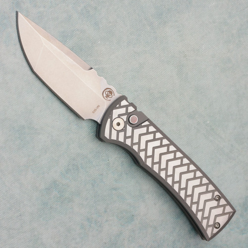 Pro-Tech Chaves 2025 Redencion Custom 003 2-tone Blasted/Satin 17-4 Steel Tread Handles Stonewash Blade
