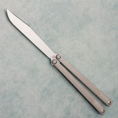 MachineWise Serif Balisong Titanium Texture Handle Stonewashed S35VN Blade