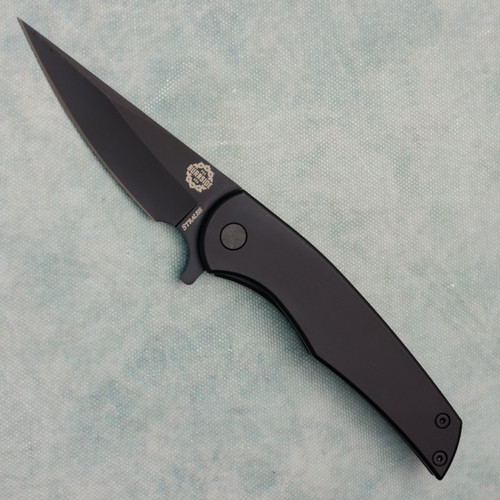 Burnside Knives Strauss Flipper Frame Lock Black Titanium Handles Black Blade (Pre-owned)