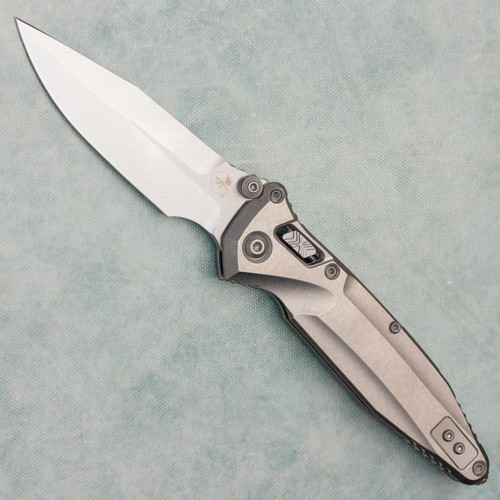 Microtech Marfione Select Socom Delta Ram-Lok Spear Point Stonewash Titanium Handle Stonewash Blade Bronze Accent 159RL-10SMS2