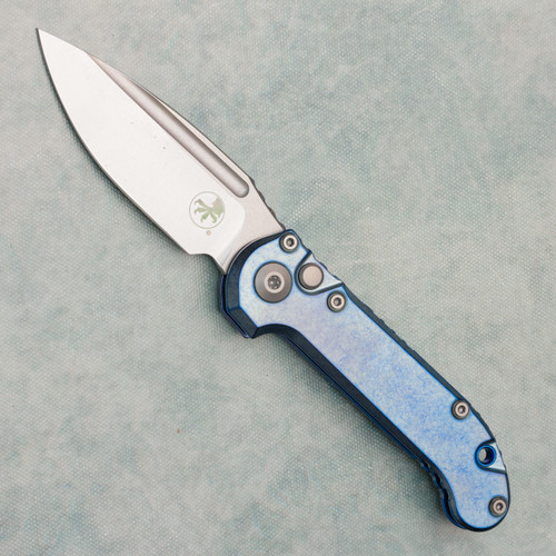 Microtech Marfione Select LUDT S/E Gen III Ice Blue Titanium Handle Stonewash Standard Blue Accent 1135-10MS11