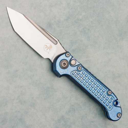 Microtech Marfione Select LUDT T/E Gen III Ice Blue Frag Titanium Handle Stonewash Standard Blue Accent 1136-10FRMS6