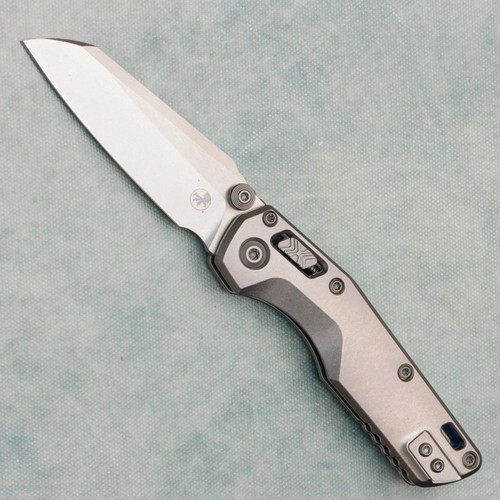 Microtech Marfione Select MSI Mini RAM-LOK Titanium Handle Stonewash Standard Blue Accent 210M-10MS3