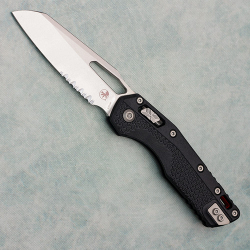 Microtech MSI RAM-LOK S/E Black Tri-Grip Polymer Stonewash Serrated Red Backspacer 210T-11PMBK-A5