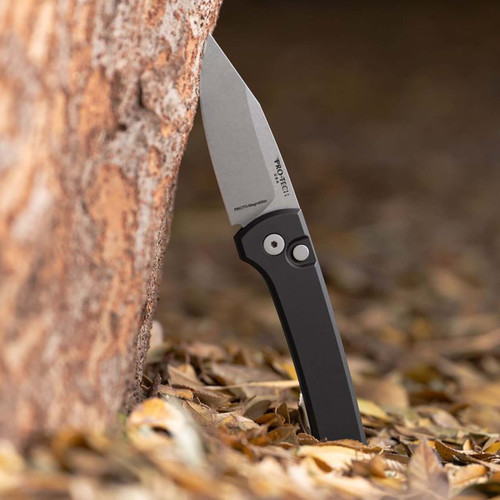 Pro-Tech Chaves Scapegoat Compact Black Handles Stonewash MagnaMax Blade RCS1101