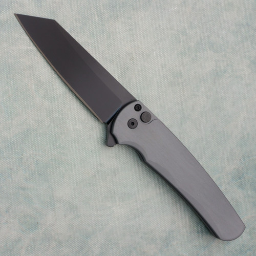Pro-Tech Malibu Button Lock Flipper Reverse Tanto Smooth Grey Handle DLC MagnaCut Blade 5403-GREY