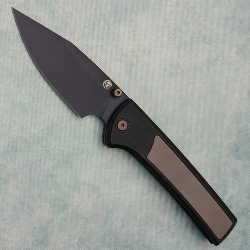 Chaves Knives Scapegoat 229 Integral Black PVD Titanium Handles w/ Bronze Titanium Inlays Black PVD Blade The Suit