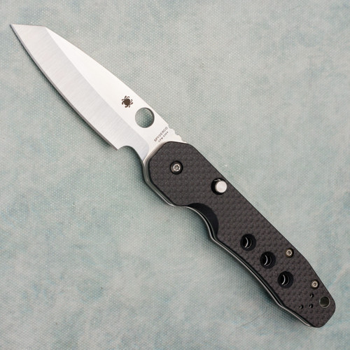 Spyderco Smock Button Compression Lock Folder Carbon Fiber Handle Satin Blade C240CFP (Pre-owned)