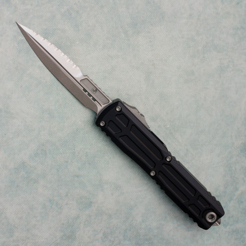 Microtech Ultratech Gen III ZBP Bayonet Stonewash Full Serrated w/ Milled Handle 1120EX-12S