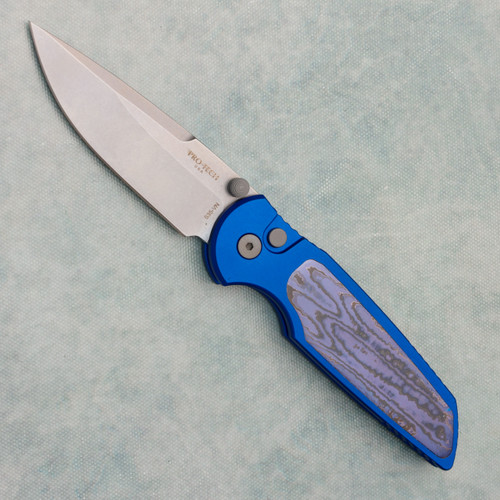 Pro-Tech TR-3 Integrity Button Lock Blue Handle w/ Aftermarket