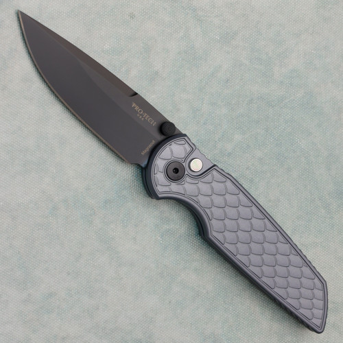 Pro-Tech TR-3 Integrity Button Lock Reptile Textured Grey Handle DLC MagnaCut Blade CCKSS26.INT.2