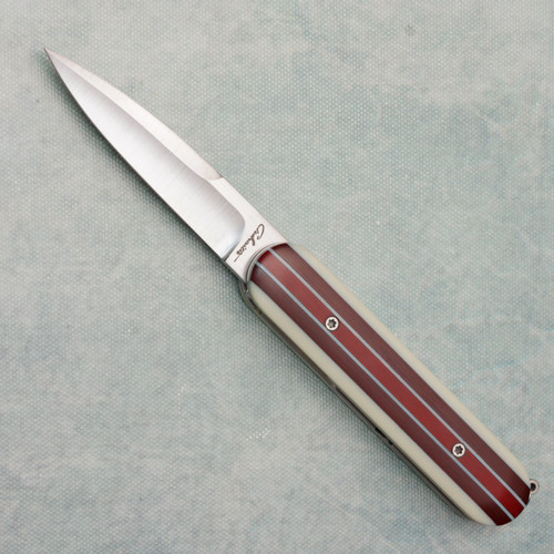 Chuck Gedraitis Custom Switch Army Switch Blade Surf Board Ivory G10 Scales w/ Camo Quartz Inlays Titanium Liners Satin Nitro-V Dagger Blade