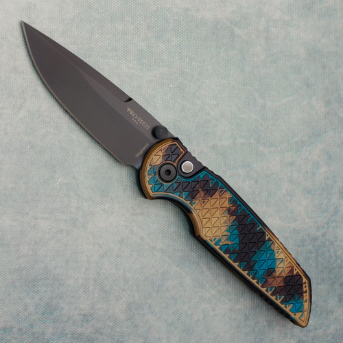 Pro-Tech TR-3 Integrity Button Lock Relic Textured Shipwreck Anodized Handle DLC MagnaCut Blade INT1106-SHIPWRECK
