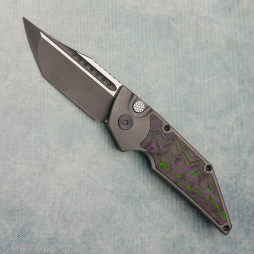 Hypercut Manufacturing Dharma Auto Titanium Handle w/ World Breaker Camo Carbon Inlays 2-Tone Blade