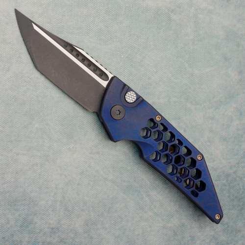 Hypercut Manufacturing Dharma Auto Blue/Bronze Titanium Honeycomb Handle 2-Tone Blade