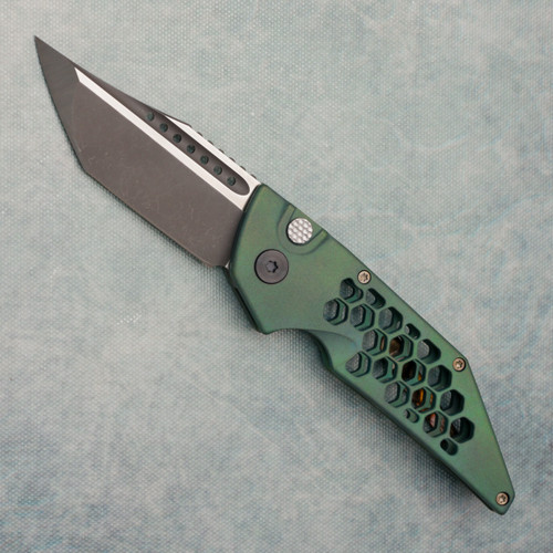 Hypercut Manufacturing Dharma Auto Green/Bronze Titanium Honeycomb Handle 2-Tone Blade