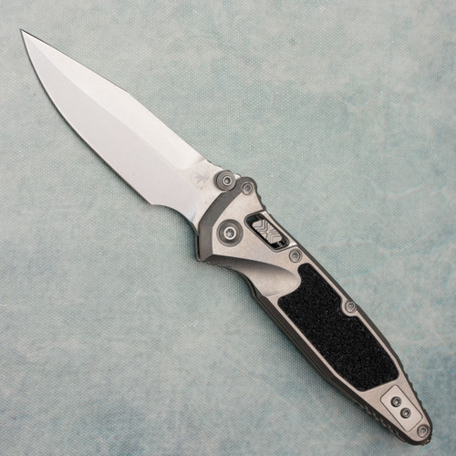 Microtech Marfione Select Socom Ram-Lok Spear Point Stonewash Titanium Handle w/ Black Grip Tape Inlays Stonewash Standard Bronze Accent 160RL-10SMS2