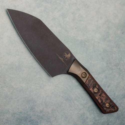Microtech Santoku 6" Knife Livewire Carbon Fiber Handle w/ Bronzed Titanium Bolster DLC Standard Blade 3200B-1DLCLWCFS