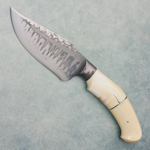 Jan Hafinec Custom Fixed Blade Warthog Ivory Handle Signature Flamed Hamon Bowie Blade