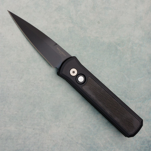 Pro-Tech Godson Black Handle w/ Unique Fat Carbon Inlay DLC Blade 1