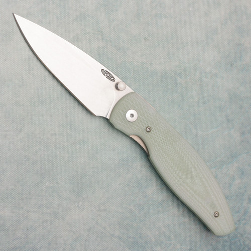 Three Rivers Manufacturing TRM Atom Liner Lock 3D Jade Lizard Skin Textured G10 Scales Stonewashed MagnaCut Blade
