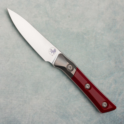 Microtech Paring Knife Merlot G-10 Handle w/ Titanium Bolster Stonewash Standard Blade 3500B-10MR