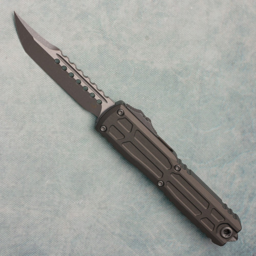 Microtech Ultratech Gen III ZBP Hellhound Natural Clear Apocalyptic Standard w/ Milled Handle 1119EX-10APNCS