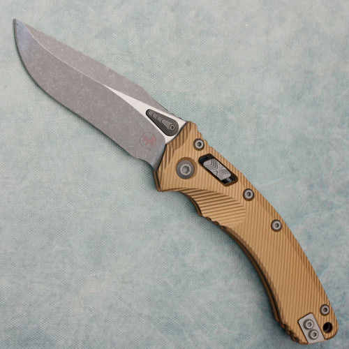 Microtech Amphibian RAM-LOK S/E Fluted Brown Aluminum Apocalyptic Standard 137RL-10APFLBN