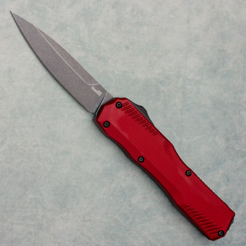 Kershaw Livewire Automatic Merlot Aluminum Handle Blackwashed Magnacut Blade 9000MERL