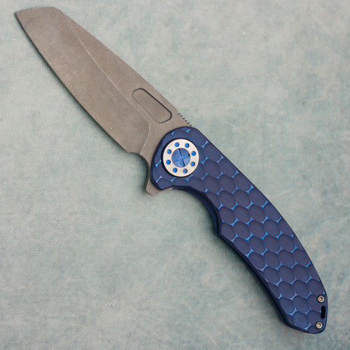 Curtiss Knives F3 Large Wharny Blue Jigged Titanium Bead Blast MagnaCut Blade (Pre-Owned)
