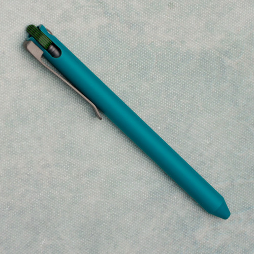 Maverick Customs Flipper Universal Pen Teal Cerakote Aluminum Green/Black G10 Flipper 91