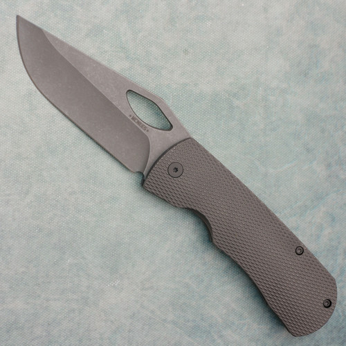 McNees Knives Dixon Frame Lock Diamond Pattern Stonewash Titanium Handle Matte Stonewash Magnacut Blade