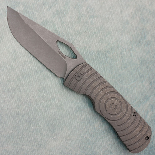 McNees Knives Dixon Frame Lock Shockwave Stonewash Titanium Handle Matte Stonewash Magnacut Blade