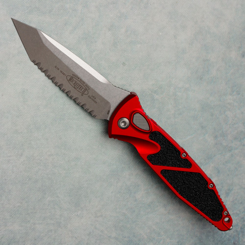Microtech Socom Elite Auto T/E Red Stonewash Full Serrated 161A-12RD