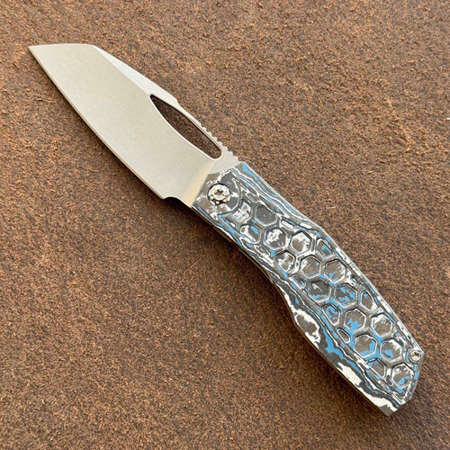 Prince Customs Protean Frame Lock Fat Carbon/Titanium Handle 20CV Wharncliffe Blade Timascus Clip