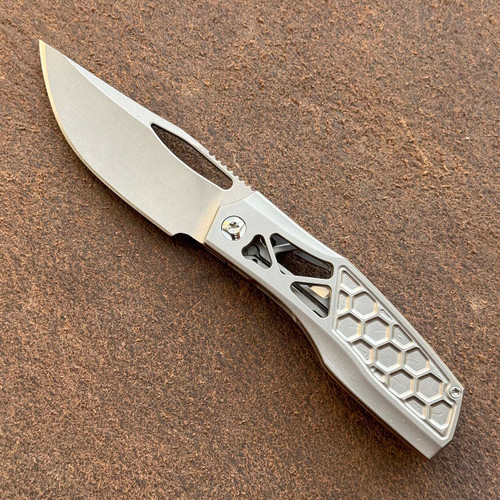 Prince Customs Protean Frame Lock Hexaskelly Titanium Handle 20CV Drop Point Blade