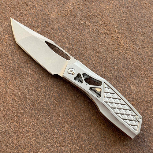 Prince Customs Protean Frame Lock Dragon Skelly Titanium Handle 20CV Tanto Blade