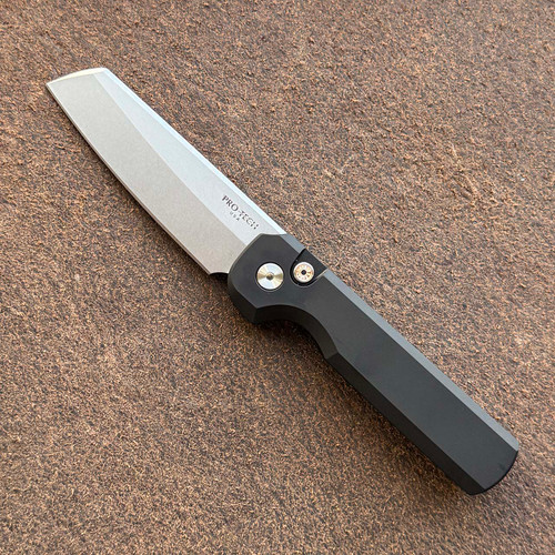 Pro-Tech Slimfoot Auto Solid Black Handle Stonewash MagnaCut Blade BST26.SLIMFOOT.1