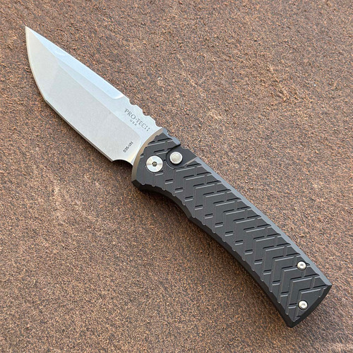 Chaves Pro-Tech T/E Redencion 229 Black Tread Textured Handles Stonewash Blade BST26.REDENCION.1
