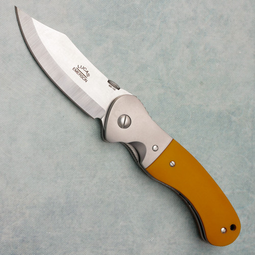 Lucas Emerson Custom MX-100 Liner Lock Butterscotch Micarta Handle Satin Blade