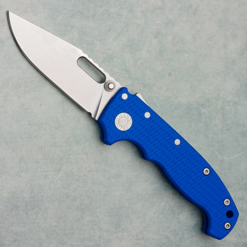Demko MG AD20i Slim Shark Lock Blue G10 Handle Stonewash Clip Point Nitro-X7 Blade