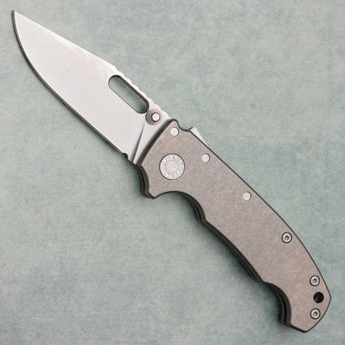 Demko MG AD20i Slim Shark Lock Titanium K1 Handle Stonewash Clip Point Nitro-X7 Blade