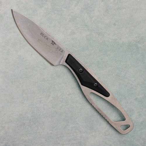 Buck 635 PakLite Cape Fixed Blade Skeletonized Steel Handles w/ Black GFN Slabs Stonewash Blade 13506