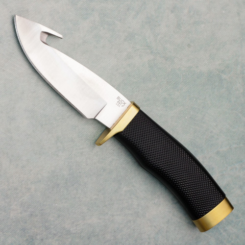 Buck 691 Zipper Fixed Blade Rubber Handle Satin Gut Hook Blade 2607