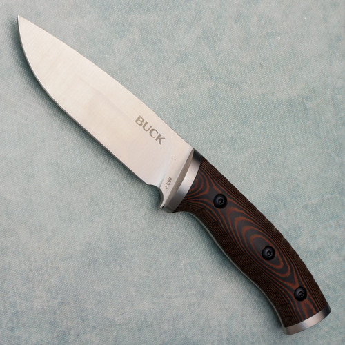 Buck 863 Selkirk Fixed Blade Black/Brown Micarta Handle Satin Blade 10180