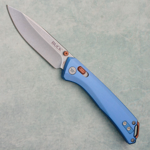Buck 700 Nomad Crossbar Lock Blue Aluminum Handles Stonewash Blade 14422