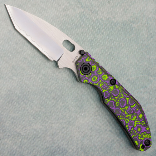 North Mountain Blade BBNM Frame Lock Purple/Green Carbon Fiber/Titanium Handles SLD-Magic Tanto Blade 2522-PRGR