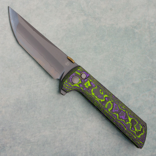 North Mountain Blade Chop 2 Button Lock Joker Purple/Green UV Ceramic Carbon Fiber Handles DLC SLD-Magic Blade 2406-PRCF-DLC