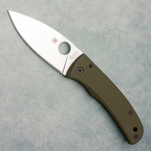Spyderco Bodacious Compression Lock OD Green Contoured AWT Aluminum Handles Satin CPM-SPY27 Blade (Consignment)