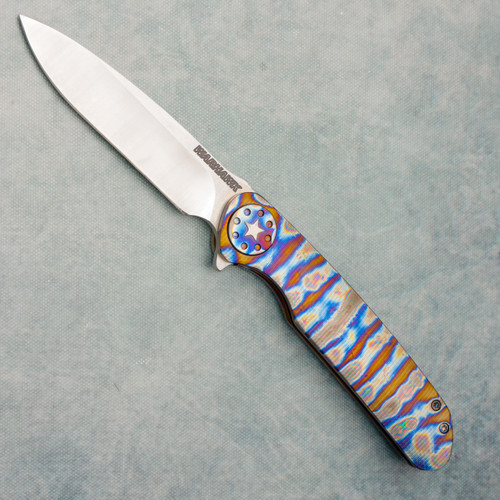 Curtiss Knives Warhawk Milled and Torched Titanium Stonewash M390 Blade Prototype (Pre-Owned)